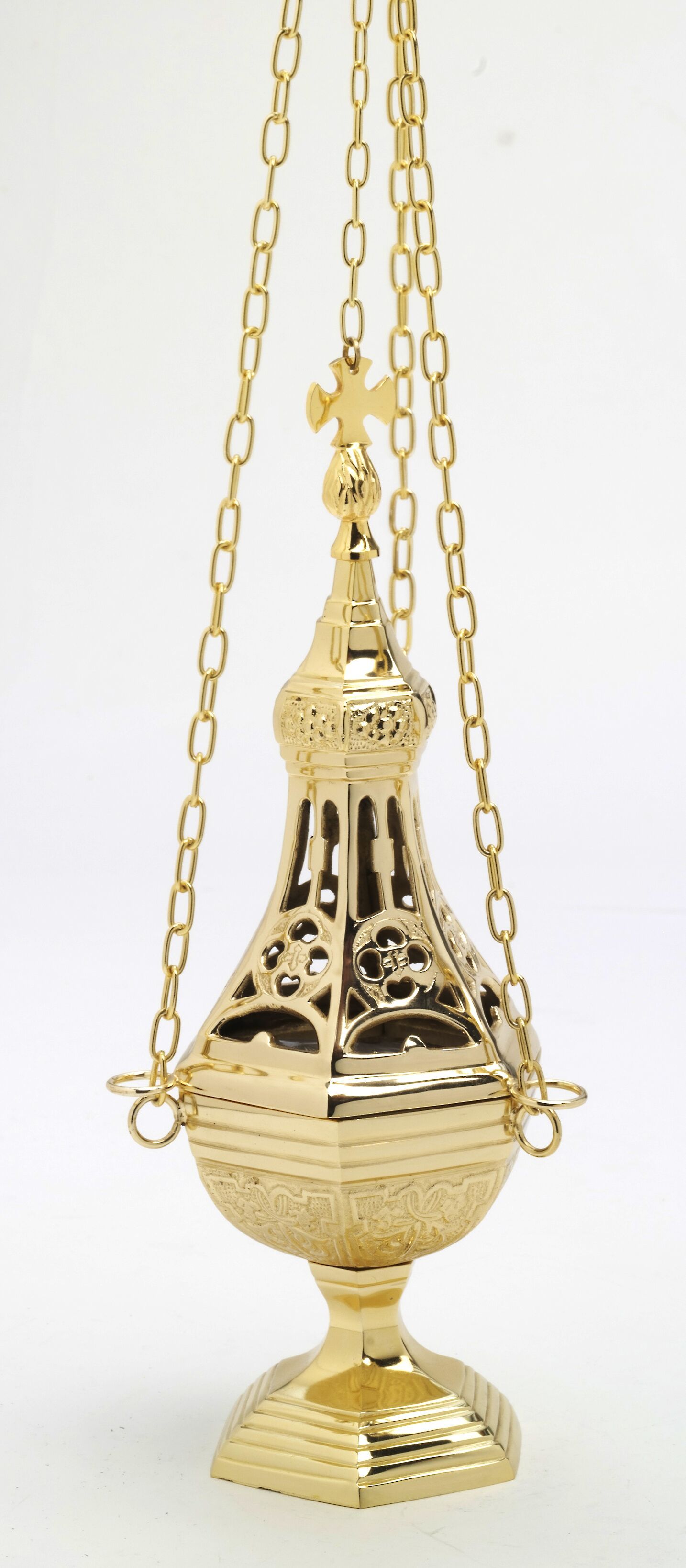 Trybularz mosiężny, odlewany - 31 cm