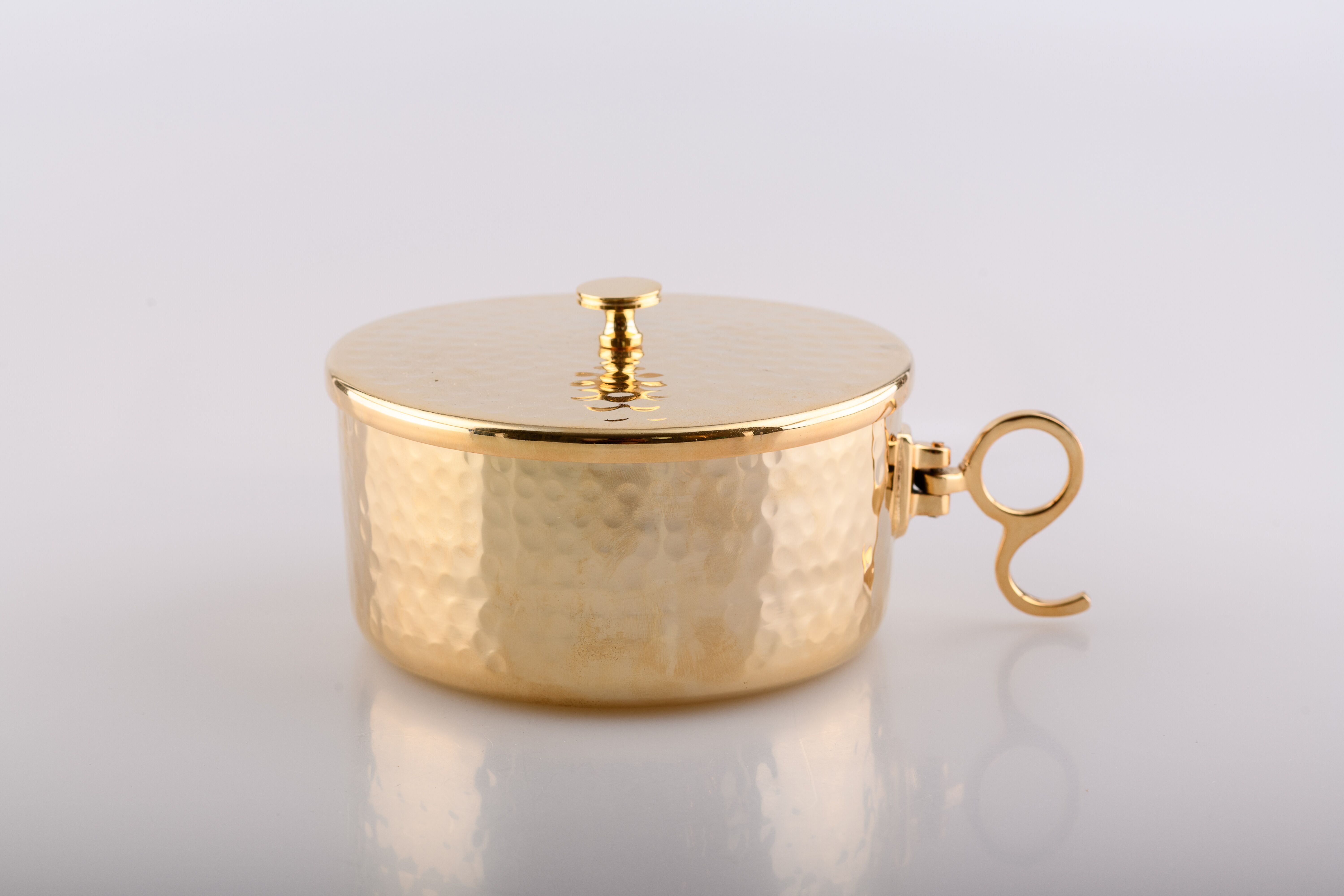 Puszka na komunikanty, pozłacana z zamknięciem - 6,5 cm