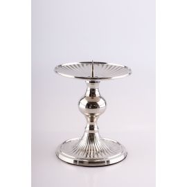 Lichtarz pojedynczy mosiężny, niklowany - 8 cm (2 sztuki) - ŚWIECZNIKI / LICHTARZE - Nowość