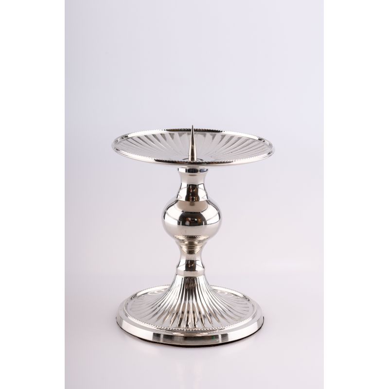 Lichtarz pojedynczy mosiężny, niklowany - 8 cm (2 sztuki) - Lichtarz pojedynczy mosiężny, niklowany - 8 cm (2 sztuki)