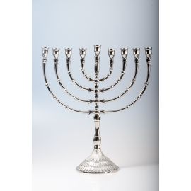 Świecznik menora srebrny - 9 świeczek - 32 cm - ŚWIECZNIKI / LICHTARZE - Nowość