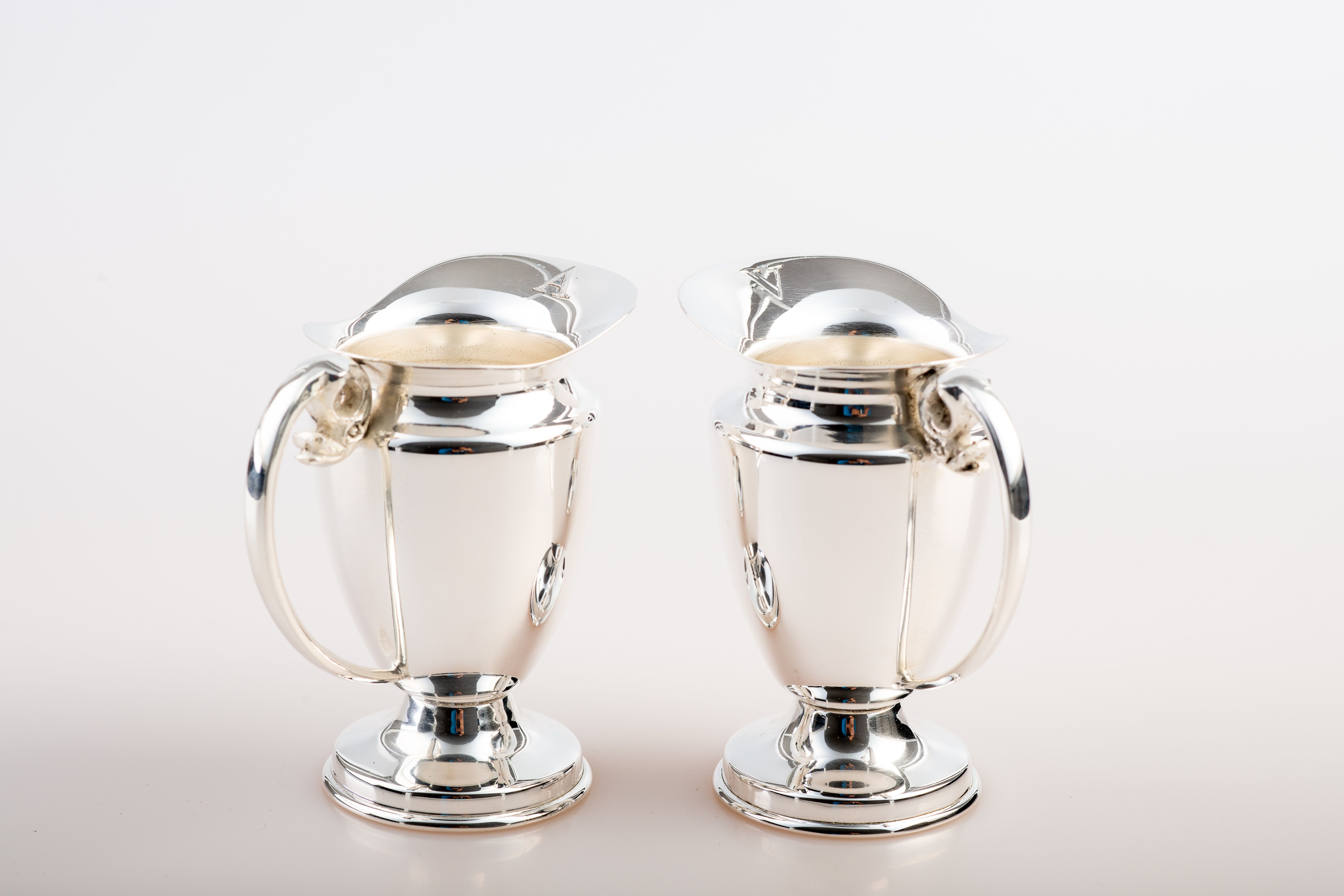 Zestaw dzbanków do wody i wina - mosiądz niklowany