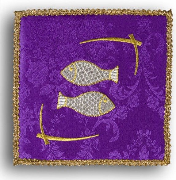 Palka haftowana fioletowa - Ryby