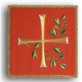 Palka haftowana czerwona - Krzyż + gałązka - kolor czerwony - Nowość