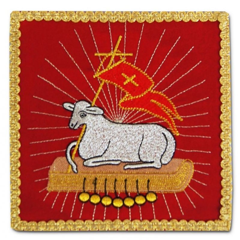 Palka haftowana czerwona - Baranek Ofiarny - Palka haftowana czerwona - Baranek Ofiarny