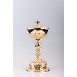 Puszka na komunikanty, mosiężna , pozłacana - 27 cm (33) - PUSZKI MSZALNE - Nowość