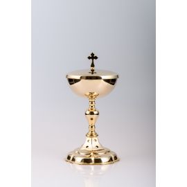 Puszka na komunikanty, mosiężna , pozłacana - 25 cm (32) - PUSZKI MSZALNE - Nowość