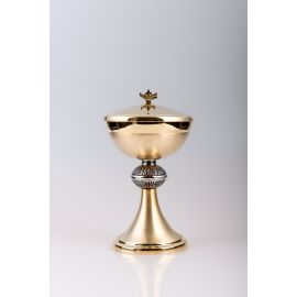 Puszka na komunikanty, mosiężna , pozłacana - 22 cm (31) - PUSZKI MSZALNE - Nowość