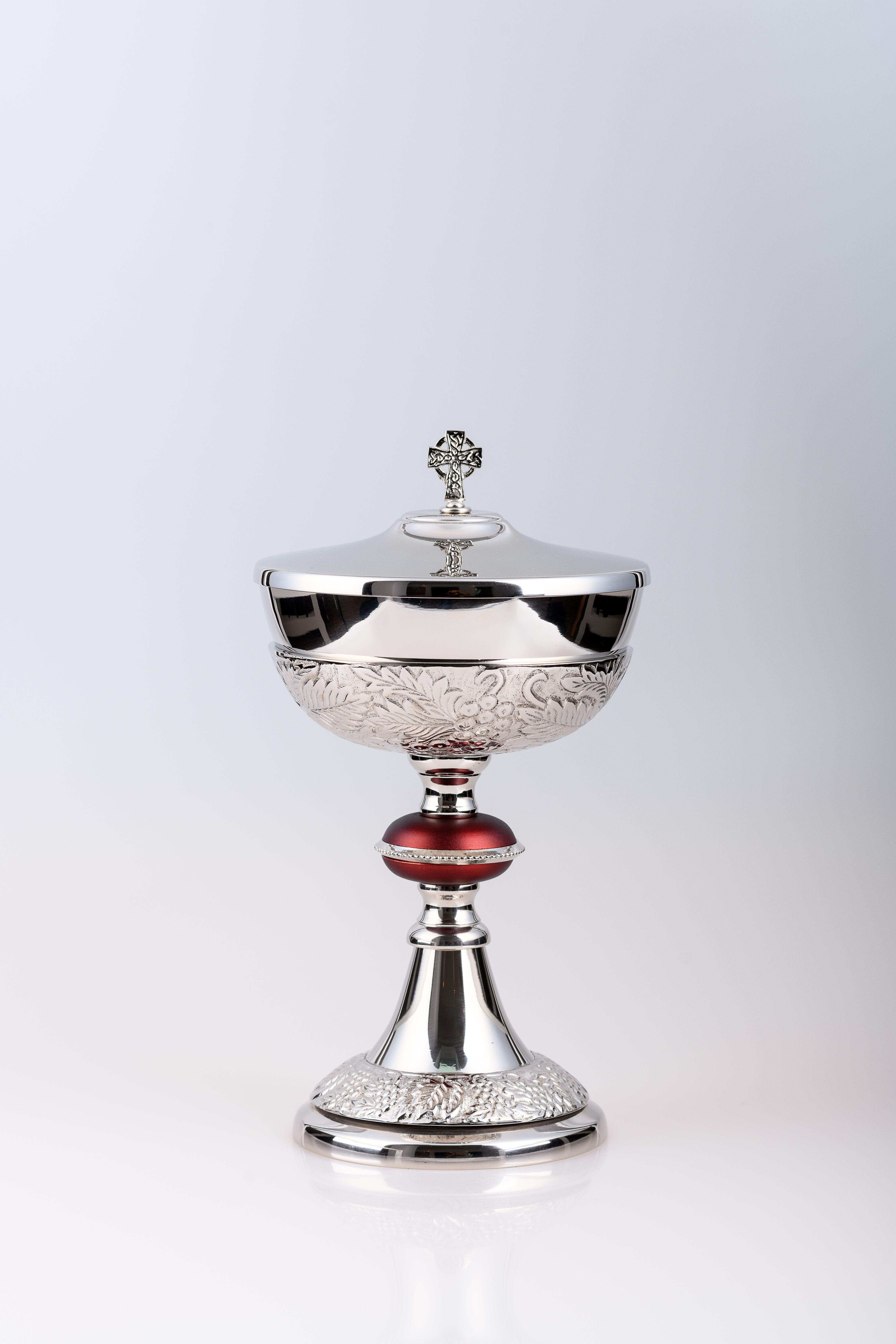 Puszka na komunikanty, mosiężna , niklowany, srebrzona - 27 cm (45)