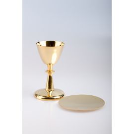 Kielich turystyczny pozłacany + patena - 13 cm (63) - KIELICHY MSZALNE - Nowość