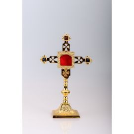 Relikwiarz pozłacany 25 cm + kamienie ozdobne (11) - RELIKWIARZE - Nowość