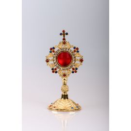 Relikwiarz pozłacany 20 cm - kamienie ozdobne (15) - RELIKWIARZE - Nowość