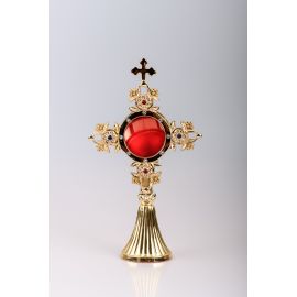 Relikwiarz pozłacany 25 cm - kamienie ozdobne (19) - RELIKWIARZE - Nowość