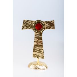 Relikwiarz pozłacany ,,Tau" - 22 cm (25) - RELIKWIARZE - Nowość