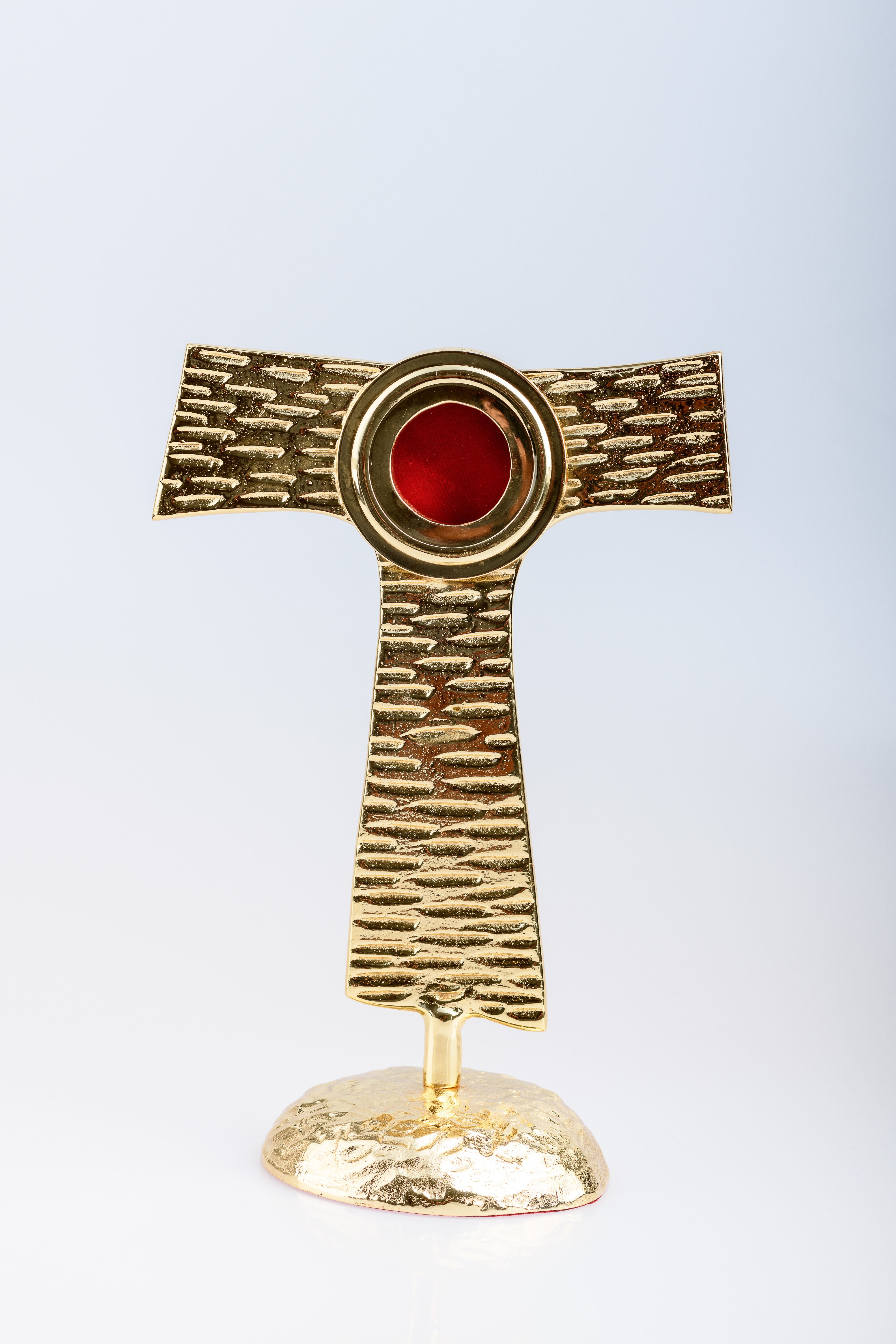 Relikwiarz pozłacany ,,Tau" - 22 cm (25)