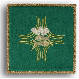 Palka haftowana zielona - Ryby + chleb - kolor zielony - Nowość