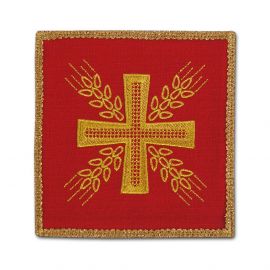Palka haftowana czerwona - Krzyż i kłosy - kolor czerwony - Nowość