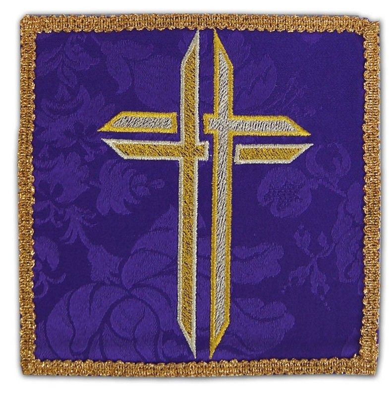 Palka haftowana fioletowa - Krzyż (1)