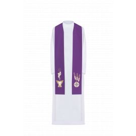 Stuła haftowana - kolory liturgiczne (9) - EUCHARYSTYCZNE - Nowość