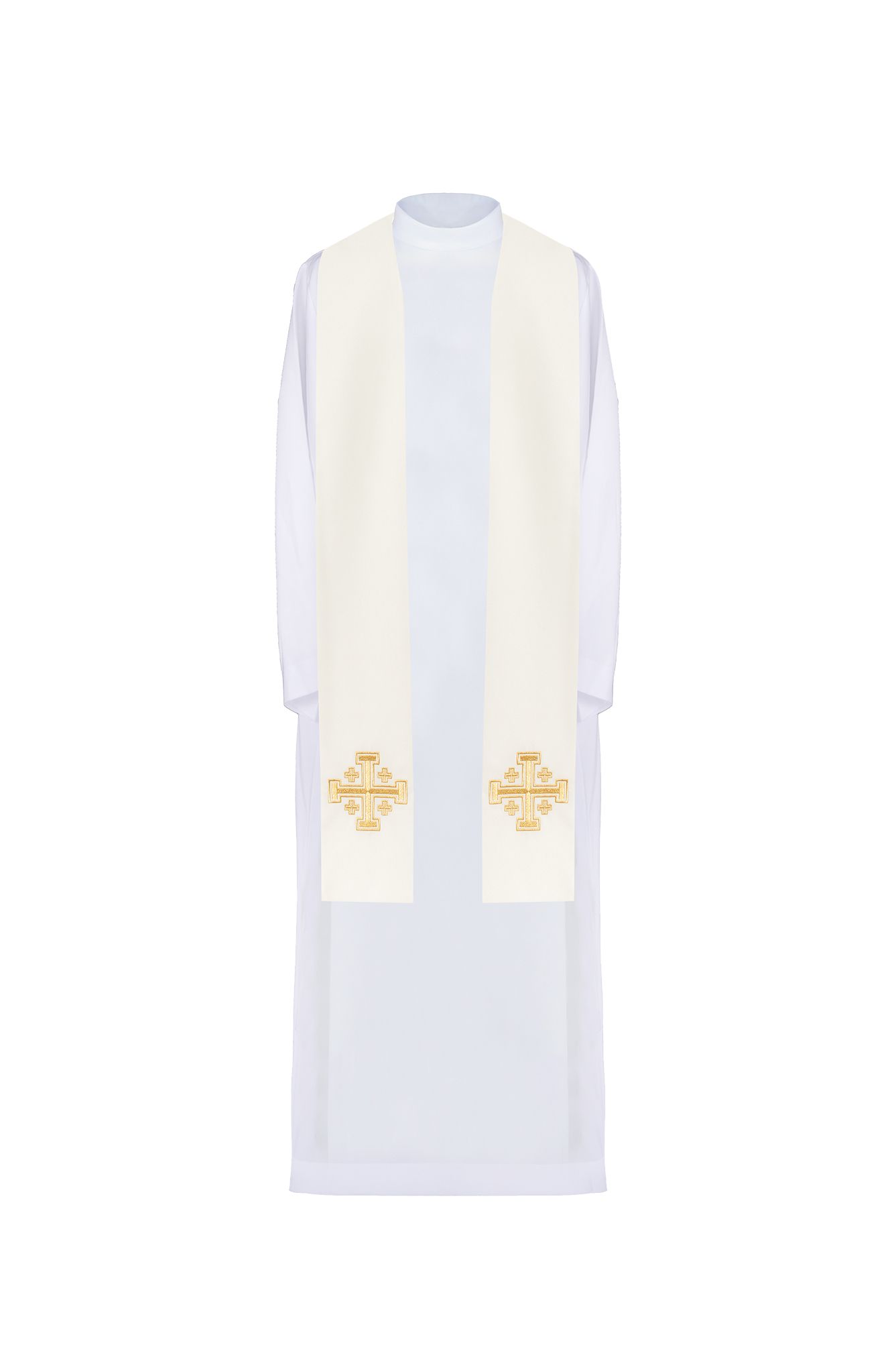 Stuła haftowana Krzyż Jerozolimski - kolory liturgiczne (46) - zdjęcie 3 - Stuła haftowana Krzyż Jerozolimski - kolory liturgiczne (46)