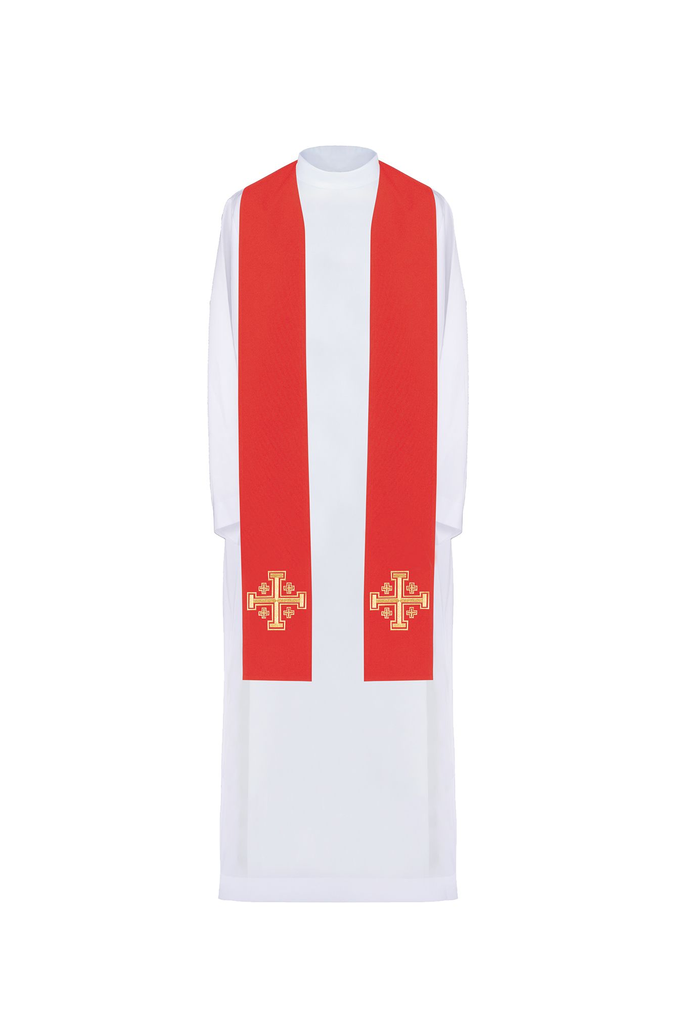 Stuła haftowana Krzyż Jerozolimski - kolory liturgiczne (46) - zdjęcie 5 - Stuła haftowana Krzyż Jerozolimski - kolory liturgiczne (46)