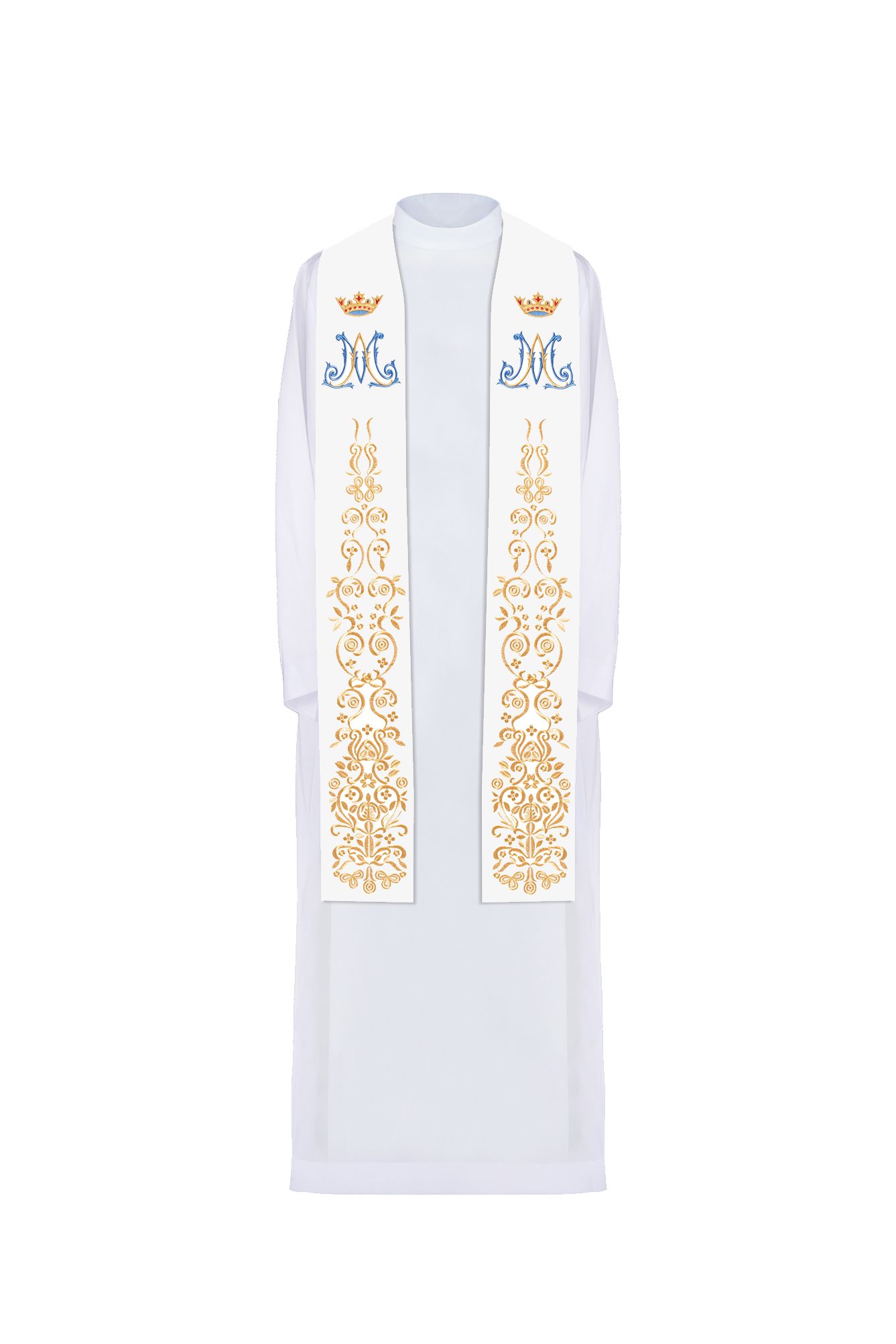 Stuła Maryjna haftowana - ecru (56)