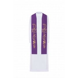 Stuła haftowana - kolory liturgiczne (75) - EUCHARYSTYCZNE - Nowość