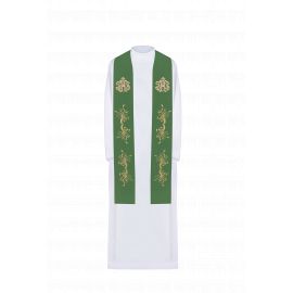 Embroidered IHS + guipure altar cloth (21)