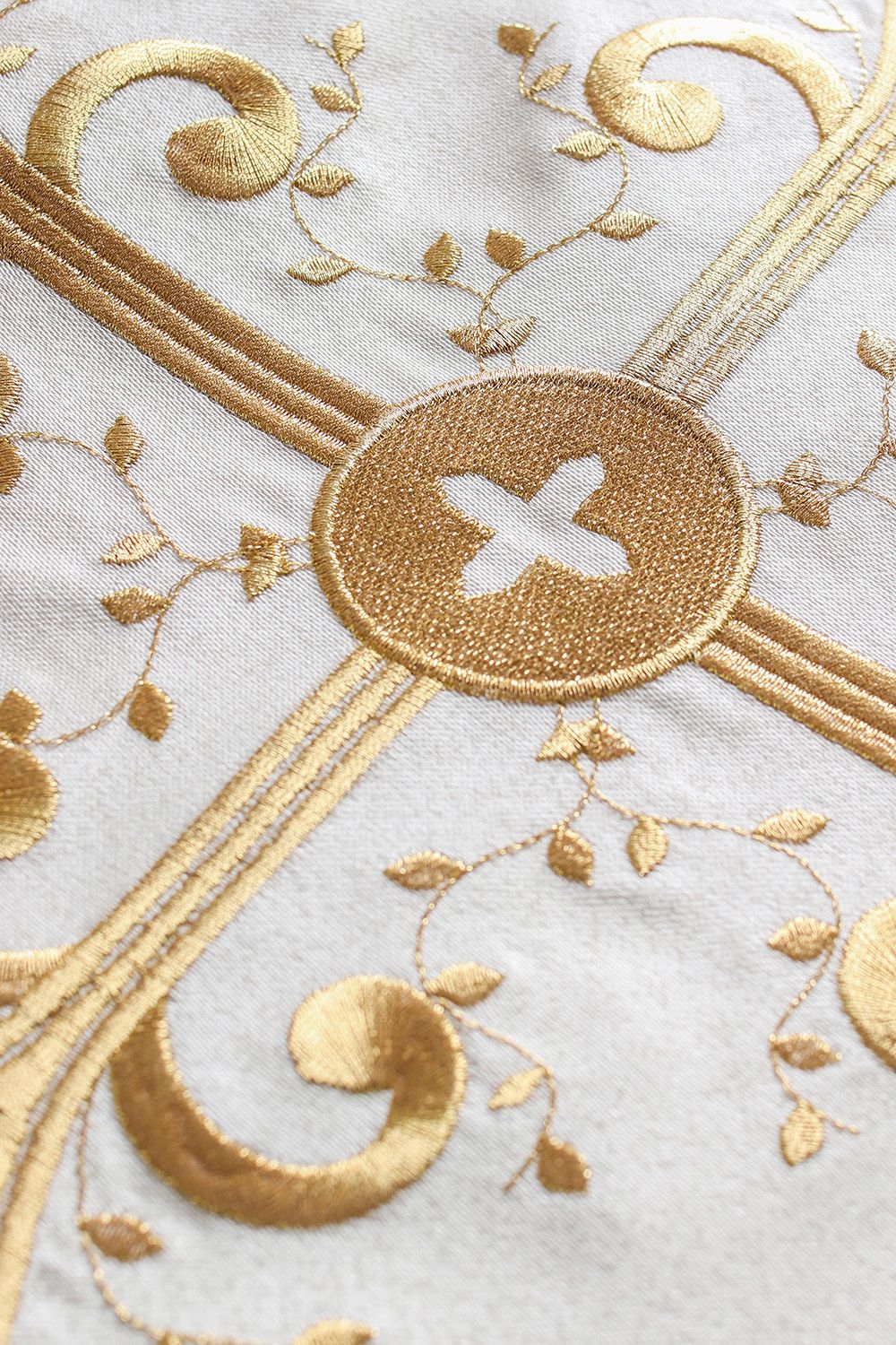 Welon liturgiczny Krzyż - ecru satyna (34) - zdjęcie 2 - Welon liturgiczny Krzyż - ecru satyna (34)