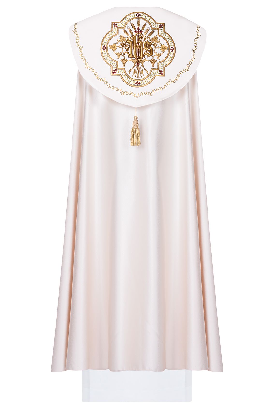 Kapa liturgiczna haftowana IHS - ecru (35) - zdjęcie 2 - Kapa liturgiczna haftowana IHS - ecru (35)