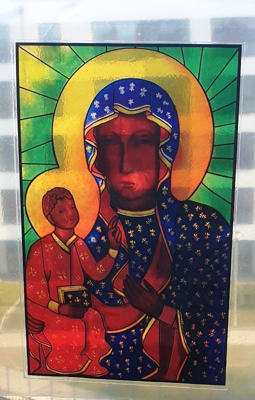 Witraż magnetyczny - Obraz Matki Bożej Jasnogórskiej - zdjęcie 2 - Witraż magnetyczny - Obraz Matki Bożej Jasnogórskiej