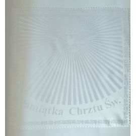 Szatka do chrztu biała- Duch Święty - kwadrat - Szatki haftowane do chrztu - Nowość
