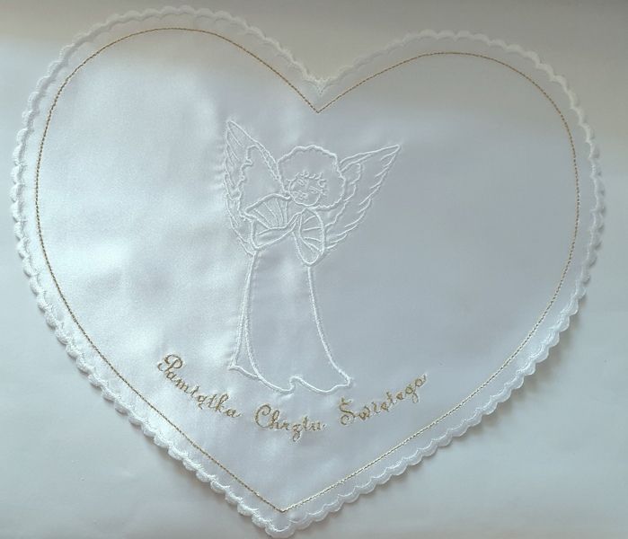 Szatka do chrztu biała- Anioł - serce