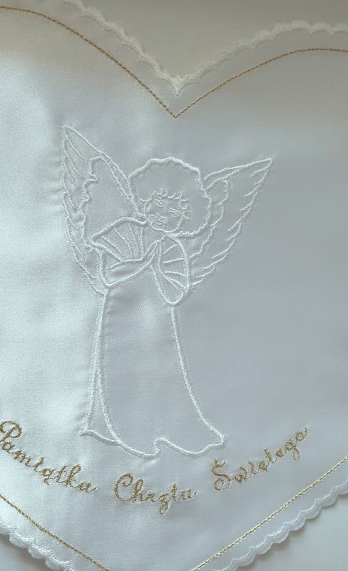 Szatka do chrztu biała- Anioł - serce - zdjęcie 2 - Szatka do chrztu biała- Anioł - serce