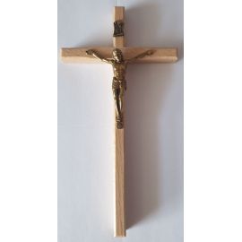 Krzyż drewniany na ścianę - 8 cm x 15,5 cm, jasny brąz (8) - KRZYŻE, KRZYŻYKI - Nowość