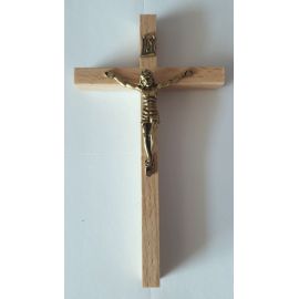 Krzyż drewniany na ścianę - 7 cm x 12,5 cm, jasny brąz (9) - KRZYŻE, KRZYŻYKI - Nowość