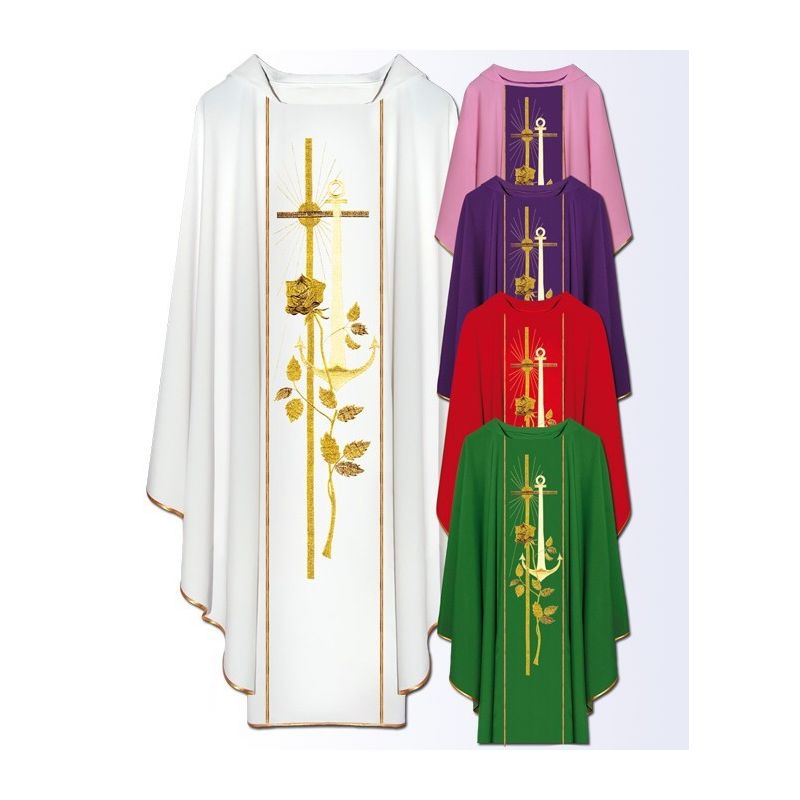 Roman chasuble - damask fabric IHS (27) - Best Catholic Shop