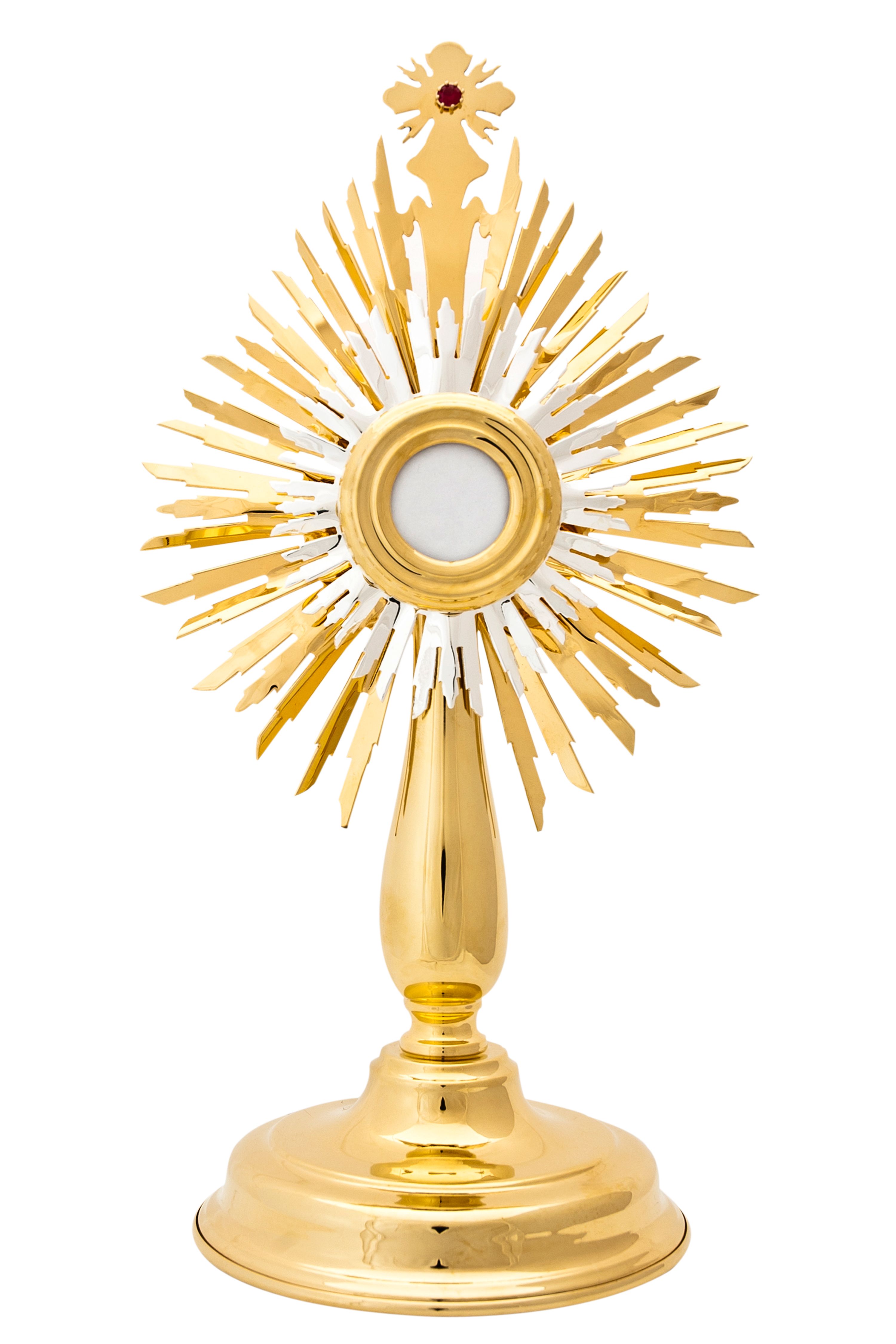 Relikwiarz mosiężny, złocony - 33 cm