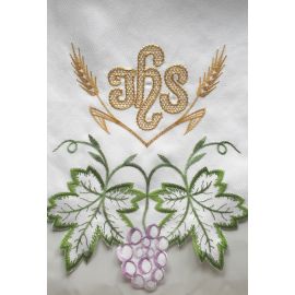 Obrus ołtarzowy haftowany - wzór eucharystyczny (150) - OBRUSY OŁTARZOWE - Nowość