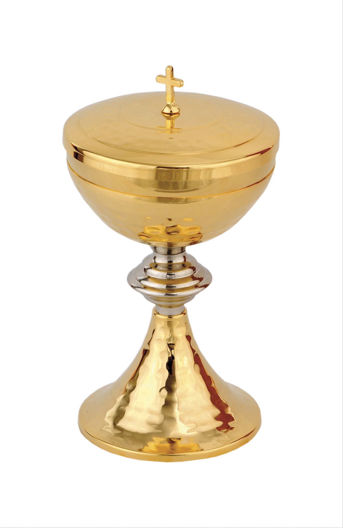 Puszka na komunikanty z ozdobnym młotkowaniem 18,5 cm (02)