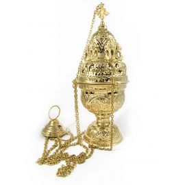 Trybularz mosiądz złocony 31 cm - TRYBULARZE, ŁÓDKI - Nowość