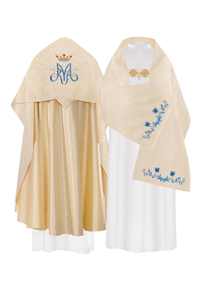 Welon liturgiczny, haftowany maryjny - złoty (39)