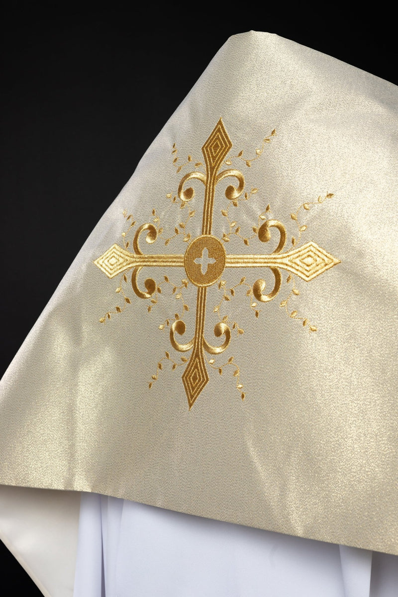 Welon liturgiczny, haftowany Krzyż - złoty (42)