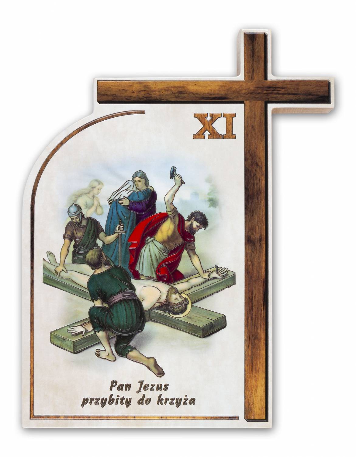 Droga Krzyżowa - Ceramika drewniana  (Komplet - 14 stacji) - zdjęcie 5