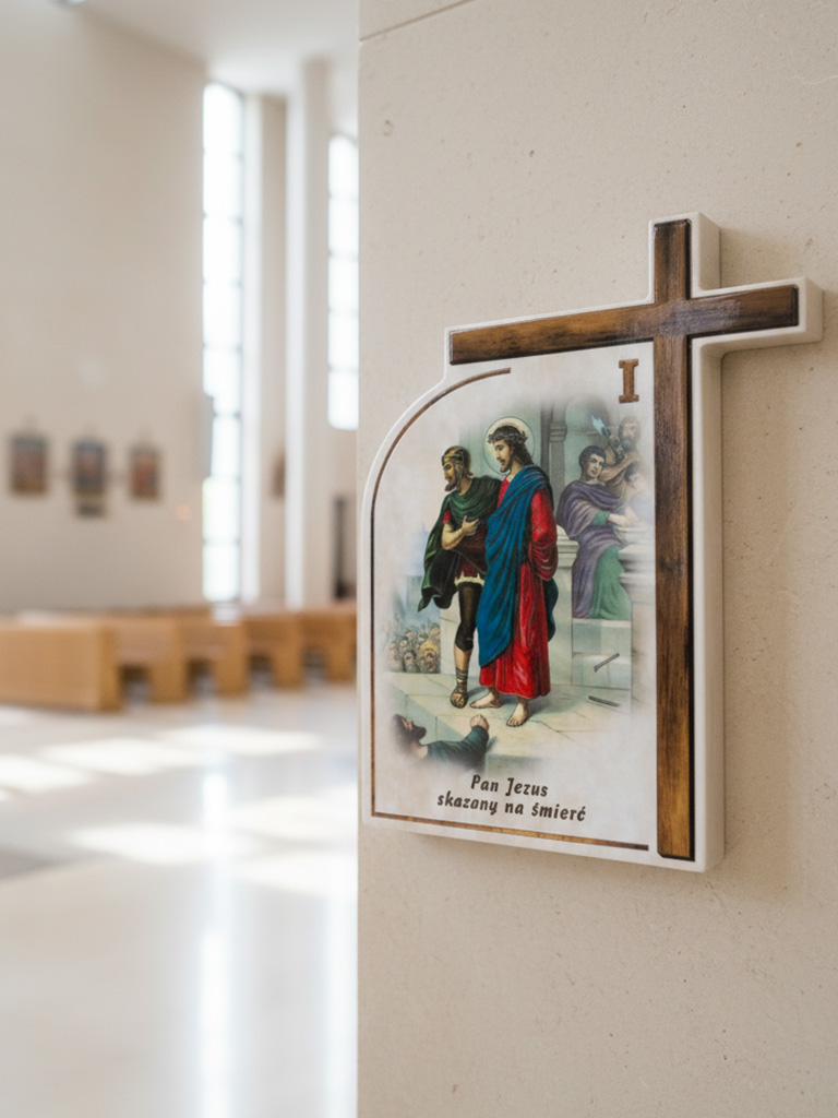 Droga Krzyżowa - Ceramika drewniana  (Komplet - 14 stacji) - zdjęcie 12