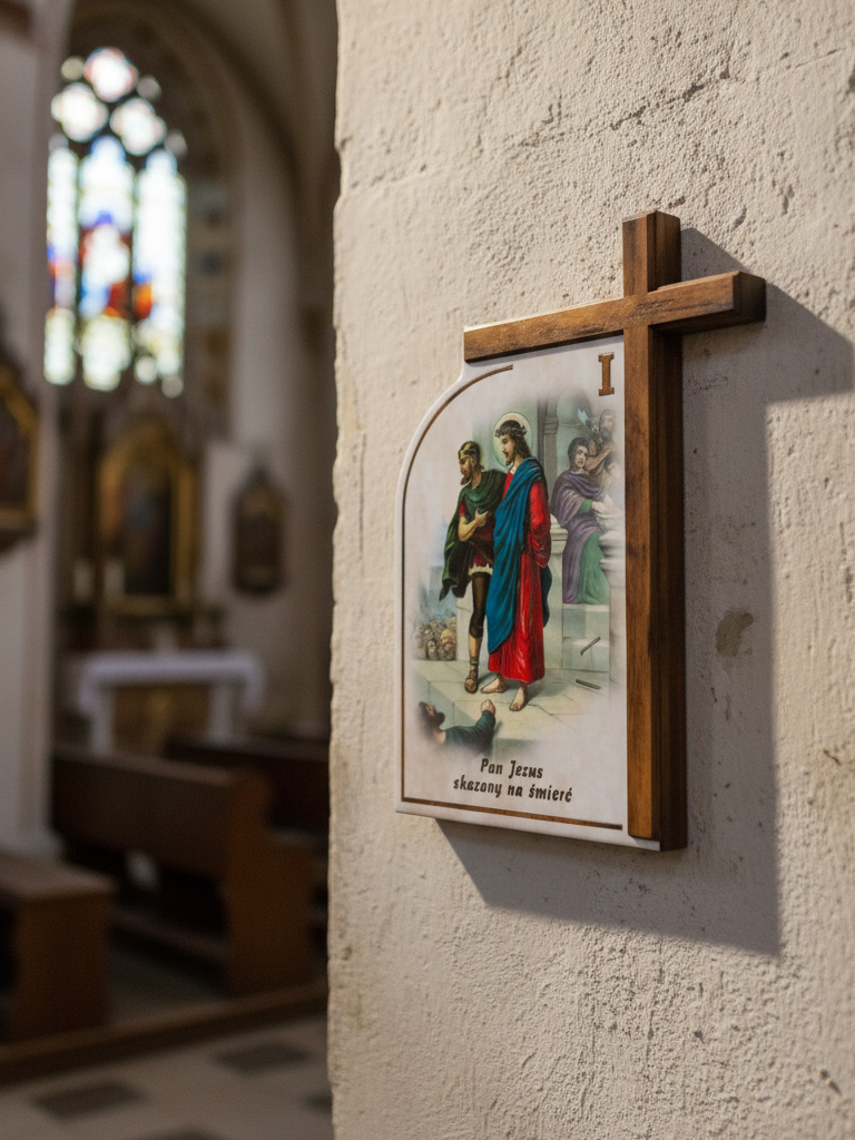 Droga Krzyżowa - Ceramika drewniana  (Komplet - 14 stacji) - zdjęcie 11