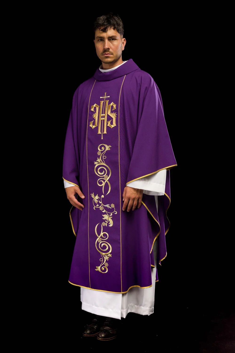 Ornat haftowany IHS - fioletowy (174H) - zdjęcie 2