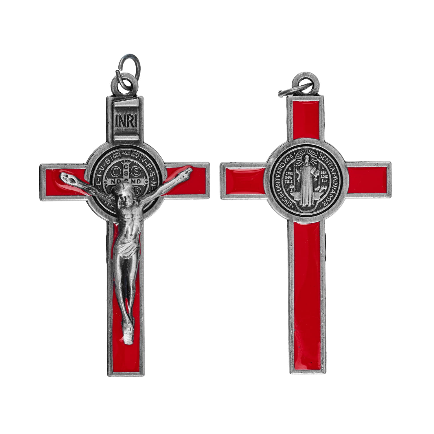Krzyżyk Św. Benedykta 7,5x4,3 cm (czerwona emalia) - KRZYŻE, KRZYŻYKI