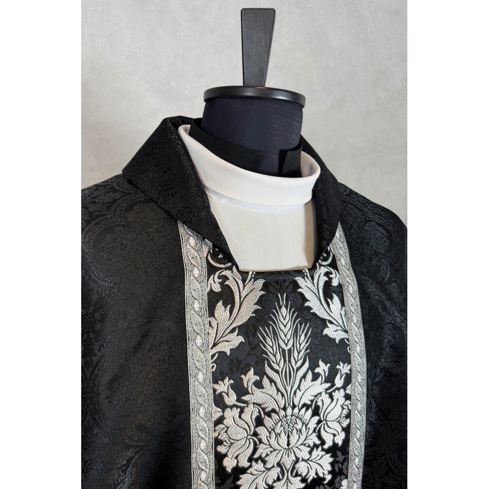 Ornat gotycki - tkanina czarny żakard - zdjęcie 3