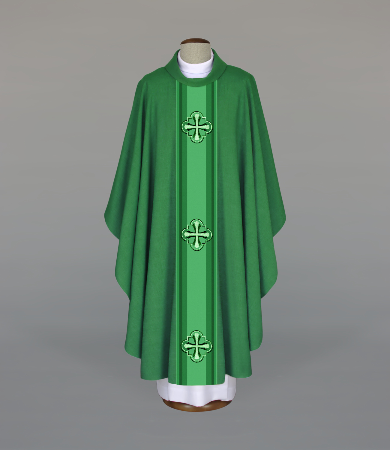 Ornat haftowany zielony - krzyże - Ornaty zielone